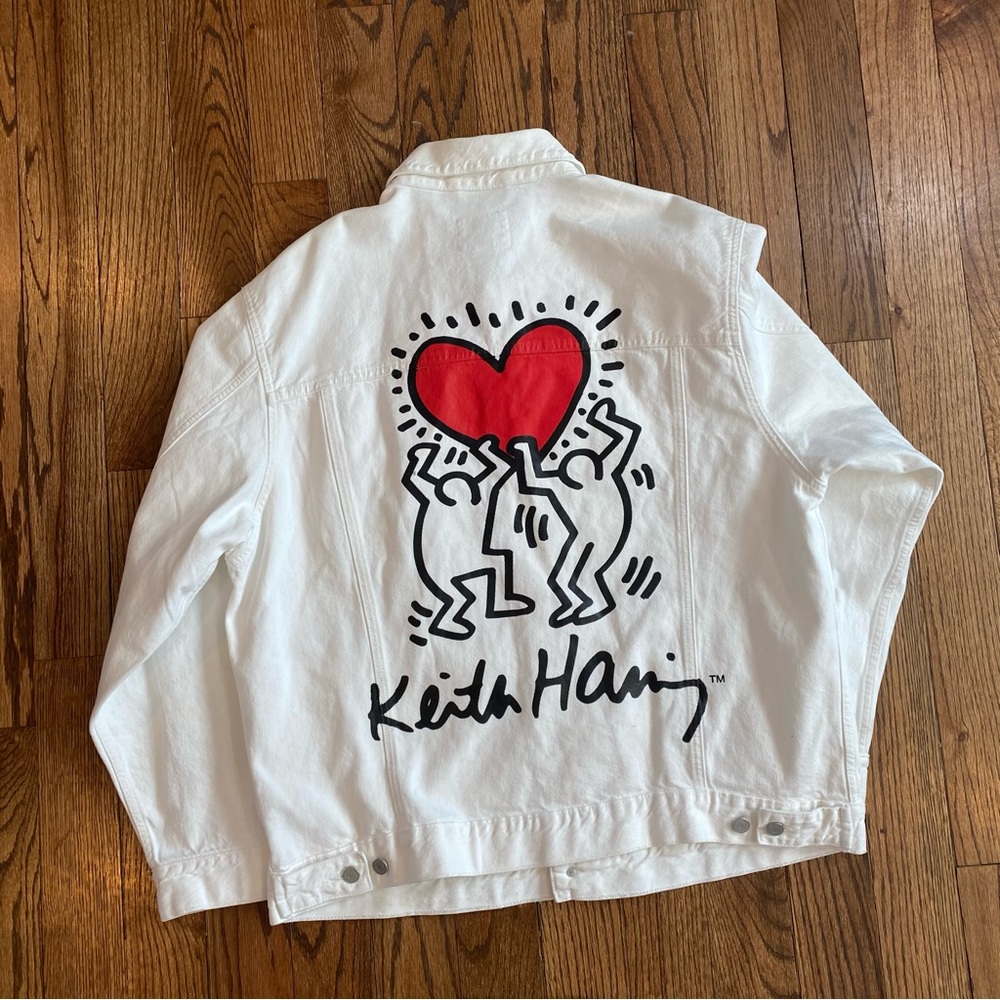 Keith Haring X H&M Denim Jacket Oversized LARGE Limited Edition